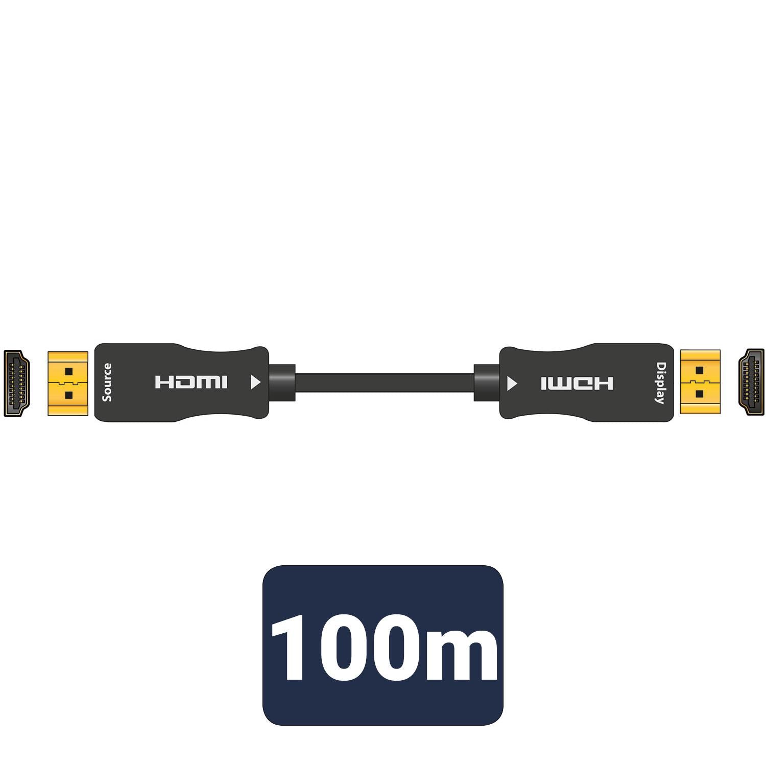 Câble HDMI 2.0 fibre optique - 100m