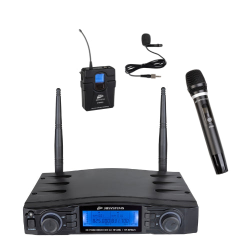 JB Systems HF TWIN Dual Handheld BeltpackUHF Wireless Microphone System