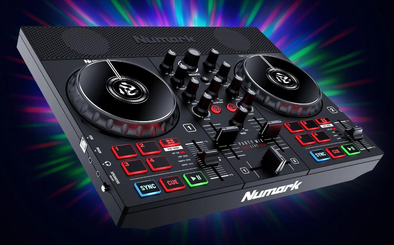 Numark Party Mix II - Platine DJ avec lumières LED, carte son et table de  mixage DJ avec Serato DJ Lite et Algoriddim djay Pro AI