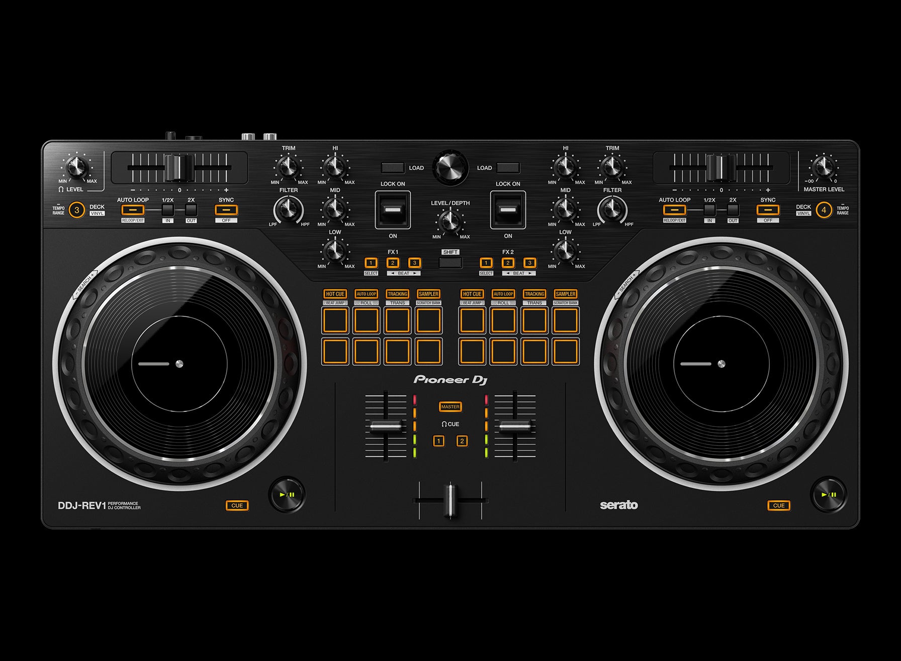 DDJ-REV1 - Scratch style 2-channel DJ controller for Serato DJ Lite (Black)