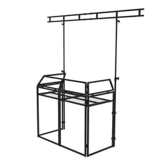 Thor Foldable DJ Booth Stand with White and Black Lycra Scrim Covers + Overhead Kit