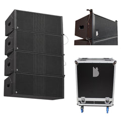 BishopSound Line Array - Set of 4 Twin 8" Passive Line Array in purpose made flight case