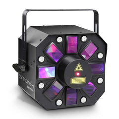 Cameo STORM 3 in 1 lighting effect, 5 x 3W RGBWA Derby, Strobe and Grating Laser