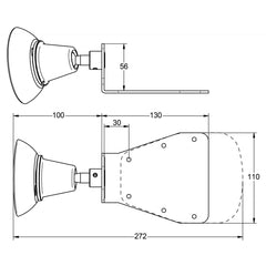 Audiophony iLINE24sup Verstellbare Wandhalterung für iLINE23 und iLINE43 – Schwarz