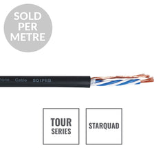 eLumen8 TOUR Starquad 4 Core Microphone Cable SQ1PRB, Cut Length Black