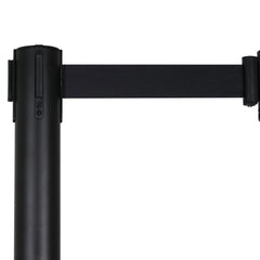 eLumen8 Retractable Barriers - Black Pole / Black Strap (Set of 2)