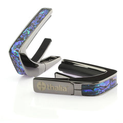 Thalia Black Chrome Finish Capo With Blue Abalone Inlay