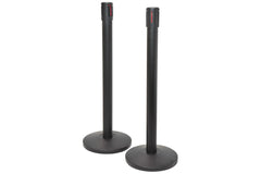 citronic Retractable Crowd Control Barriers - Set of 2 Black