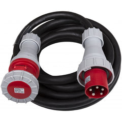 Hilec 10M 63A Male - 63A Female 3PH 6mm 5C Cable 3 Phase 415V H07RN-F Rubber