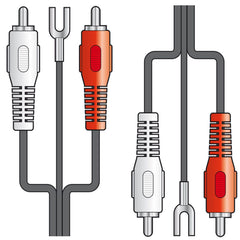 AV: Verbinden Sie 2RCA-Stecker mit 2RCA-Steckern mit einem 1,2 m langen Erdungskabel