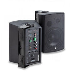 Helvia REDY-630BK-SET Wall-Mount 2-Way Active+Passive Speaker Pair - Black