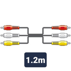 AV:Link 3 x fiches RCA à 3 x fiches RCA câble 1,2 m