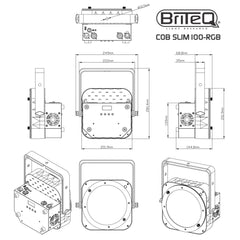 Briteq COB SLIM100-RGB LED Slim Par DMX 100W Uplighter Par Can