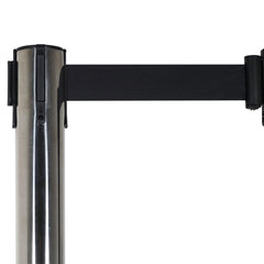 eLumen8 Retractable Barriers - Chrome Pole / Black Strap (Set of 2) *B-Stock