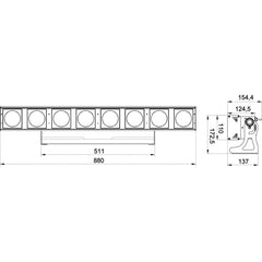 Briteq PowerPixel8-RGB LED COB-Leiste 8 x 30 W RGB-Latte