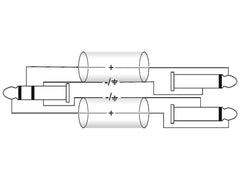 Câble adaptateur Omnitronic 3,5 Jack/2Xjack 6M Bk