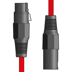 Chord 1.5m Professional High Quality Balanced 3Pin XLR Cable (Red)