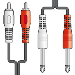 AV:Link 2 fiches RCA vers 2 fiches mono 6,3 mm câble 1,2 m