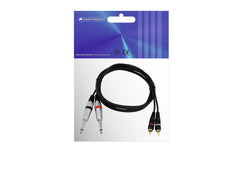 Câble adaptateur Omnitronic 2Xjack/2Xrca 1,5M Bk