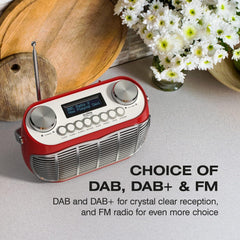 Detroit DAB Radio Retro DAB+ FM Radio Red *B-Stock