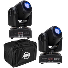 2x Eliminator Stinger Spot 30W Moving Head Bundle inc Carry Bag