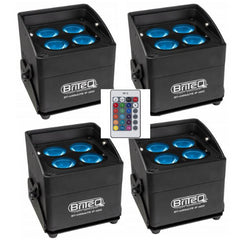 4x Briteq BT-AKKULITE IP Battery Operated Outdoor IP65 LED Uplighter RGBWA W-DMX