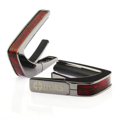 Thalia Black Chrome Finish Capo With Crimson Paua Inlay