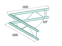 Alutruss Decolock Dq2-Spac20V Coin 2 voies 60 ? BK