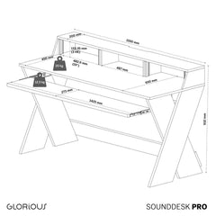 Glorious Sound Desk Pro Station de travail de studio professionnelle noire