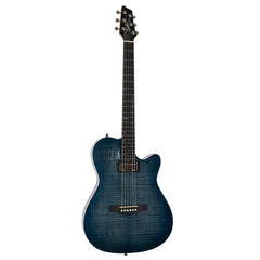 Godin A6 Ultra Electric Guitar - Denim Blue Flame W/bag