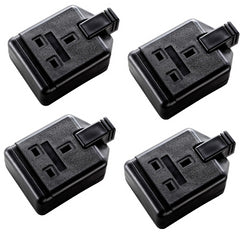 4x Masterplug / Permaplug 1 Gang 13A HD Mains 13 Amp Socket, Black (ELS13B)