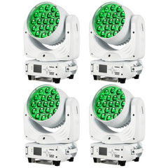 Bundle of 4x Equinox Fusion 260ZR LED Moving Head Wash 19 x 12W RGBW (White Housing)