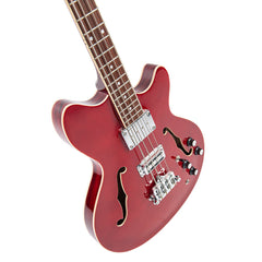 Vintage Revo Series Supreme Semi Acoustic Bass - Cherry Red