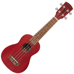 Laka Sapele Series Soprano Ukulele & Bag - Rustic Red