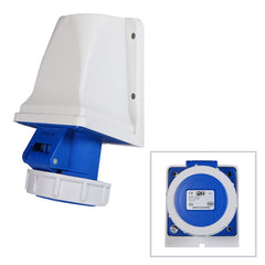 PCE 16A 230V 2P+E Wall Mount Angled Socket (1132-6)