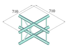 Alutruss Bilock Bq2-Spac41V Pièce transversale 4 voies Bk