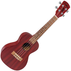 Laka Sapele Series Concert Ukulele & Bag - Rustic Red