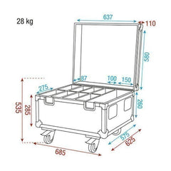 DAP Case for 8 x Compact Par 7 Flight Case