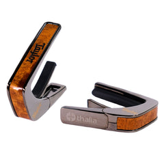 Thalia Taylor Black Chrome Finish Capo - Koa With Black Taylor Logo