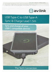 AV:Link USB Typ-C auf USB Typ-A Synchronisierungs- und Ladekabel 1,5 m