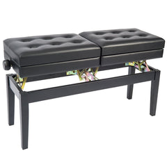 Kinsman Double Piano Bench - With Storage - Satin Black