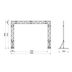 AluStage Light Gate AL32 T-109 Système de ferme mobile Argent