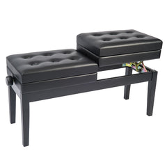 Kinsman Double Piano Bench - With Storage - Satin Black