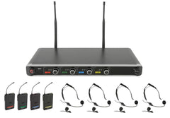 Chord NU4-N Quad UHF Wireless Microphone System Lapel Headset School Theatre