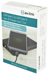 AV:Link USB Typ-C auf USB Typ-A Synchronisierungs- und Ladekabel 1,5 m