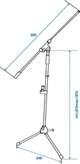 Omnitronic Mikrofonstativ mit Galgen, Pro Bk