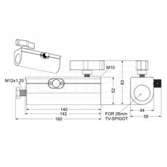 Briteq TV-SPIGOT RECEIVER for 28mm TV Spigot 100kg SWL Film Theatre