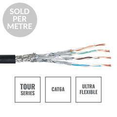 eLumen8 TOUR S/FTP Data Cable CAT6A, Cut Length Black