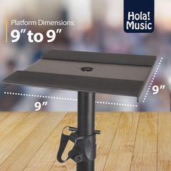 Hola! Monitor Speaker Stand Pair - 2 Studio Tripod Monitor Stands w/ Non Slip Feet, 1.25-1.8m *BSTOCK*