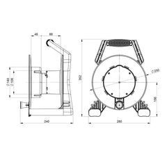 PCE Empty Cable Reel 250mm Diameter, XREEL 250